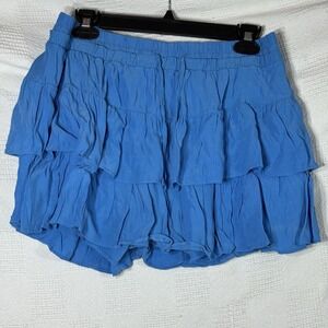 Love Tree Women's Blue Ruffle‎ Mini Skirt Skirt Size Large
